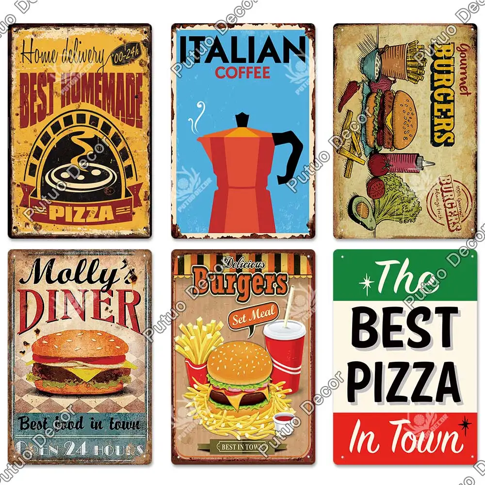 SUPERDANT Targa in Metallo French Toast Colazione - Poster Retrò Vintage per Targhe Alimentari - Decorazioni Murali per Ristoranti, Caffè