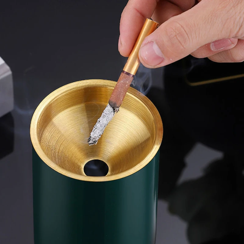 Ashtray Creative Household Stainless Steel Funnel Ash Proof Personalized Multi Function Office Car Smoking accessories silicone ashtray air purifier ashtray wood ashtray cigarettes ashtray portable ashtray stainless steel ashtray metal ashtray ceramic ashtray