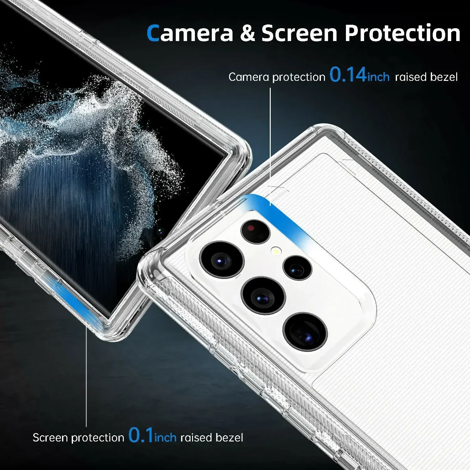 Luxury Armor Clear Shockproof Protective Case with Clip