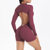 Women's Sports Shapewear Women Zipper Short Sleeve one piece Gym suit Breathable Quick Drying Sports Yoga Clothing Bodysuit - Image 4