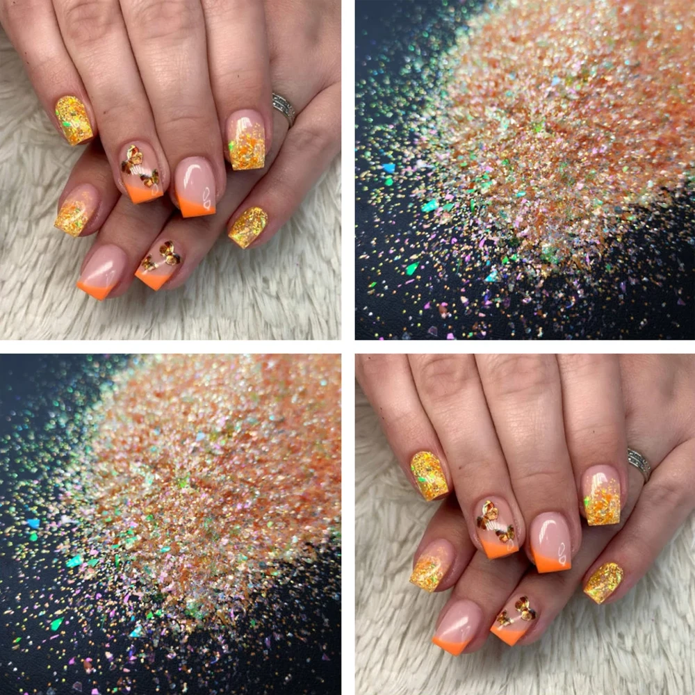 50g/bag Mixed Chunky Nail Glitter 6 Colors Face Body Eye Hair Nail Festival  Chunky Holographic Glitter Different Size Shaped Dus - Nail Glitter -  AliExpress