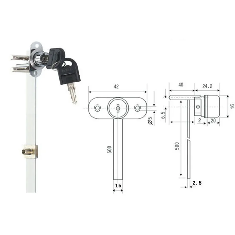 One lock three drawer lock desk computer desk cabinet key file cabinet  furniture wardrobe linkage lock cylinder triple lock