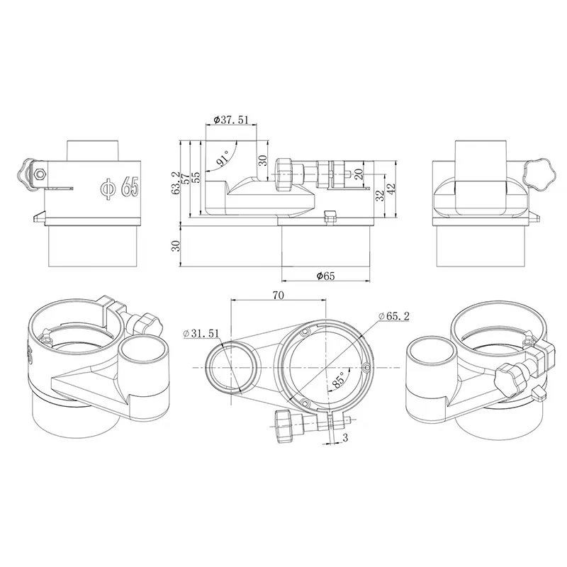 Spindel Pinsel 52mm 65mm 80mm Staub Kollektor Staub Abdeckung Pinsel Für CNC Spindel Motor Fräsmaschine router Pinsel Reiniger – Detail 8