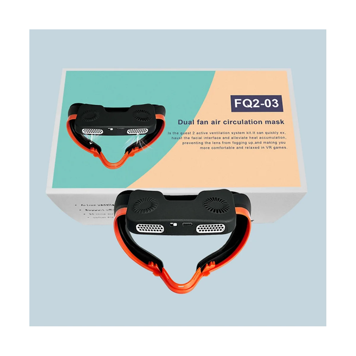 

Маска для циркуляции воздуха с вентилятором для Oculus Quest, 2 вентилятора с двойным приводом, 2 режима регулировки пористой вентиляции для VR-аксессуаров