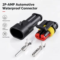 2Pin Waterproof AMP Auto Connector 18AWG M/F 1.5mm Term Quick Disconnect for Car Truck VehicleDJ7021-1.5-11/21 282080-1/282104-1 1