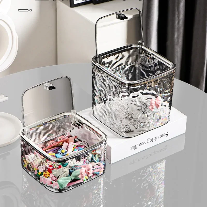 Hair Accessories Organizer Acrylic Storage Box Clear Hair Tie Organizer for Headband Laundry Pods Container Desktop Storage Box 2