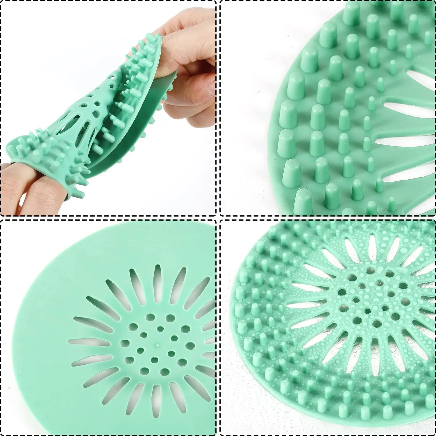 Shower Drain Catcher Floor Drain Filter Hair Drain Catcher Hair Drain Filter Floor Drain Hair Catcher Drain Hair Catcher Floor Drain Hair Filter 1Pcs Silicone Drain Strainer Shower Hair Catcher Hair Sewer Filter Floor Drain Strainer For Kitchen Bathroom Accessories