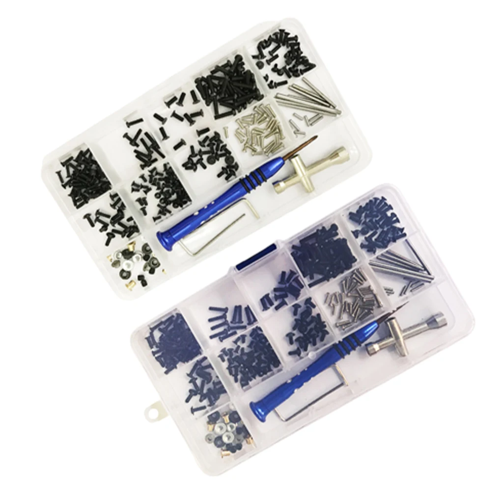 

316 шт., комплект винтов 1/14, обновленная деталь для радиоуправляемых моделей, пылезащитный комплект винтов из алюминиевого сплава, коробка для Wltoys 144001, детали для радиоуправляемых автомобилей