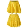 Womens Dancing Skirt Jazz Hip Hop Dancewear Shiny Plaid Sequins Ruffled Skirts for Cheerleading Dance Performance Carnival 2