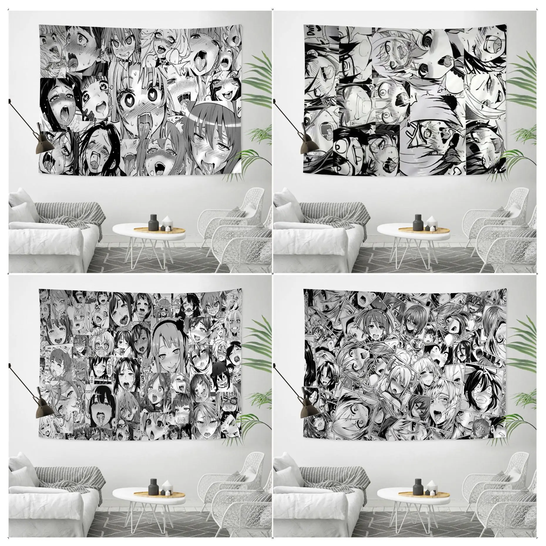 

Красочный гобелен Ahegao, настенный художественный научный фантастический Декор для комнаты, домашний декор, Настенный декор, домашний декор