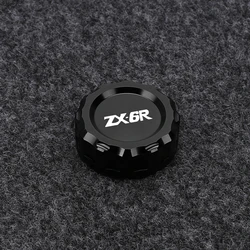 Enhanced Aluminum Rear Brake Fluid Reservoir Cover Cap (Black with ZX6R)