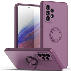 Liquid Silicone Stand Ring Holder Strap Case - Enhanced Grip & Protection - A13 4G LTE (Purple)