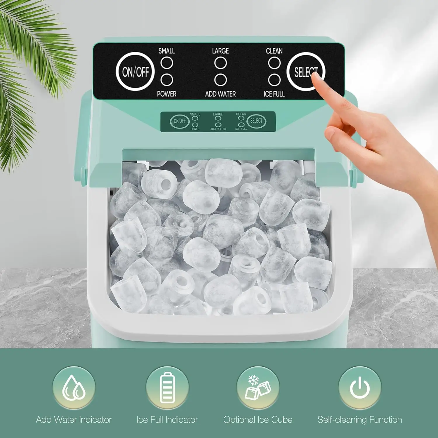 Fast Portable Ice Maker with Self Cleaning Function