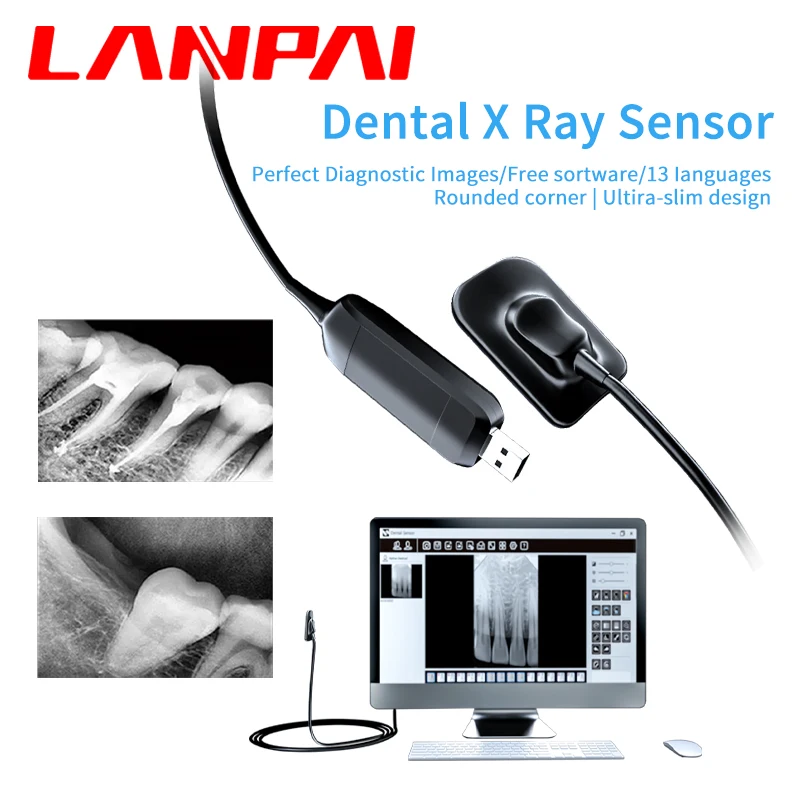 

Lanpai Dental Sensor Rx Digital System Portable X-ray RVG Radiovisograph dentistry With 13 Language