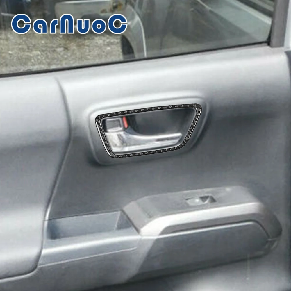 

Car Stickers For Toyota Tacoma 2016-2021 Door Handle Decorative Strips Interior Mouldings Carbon Fibre Cover Trim Accessories