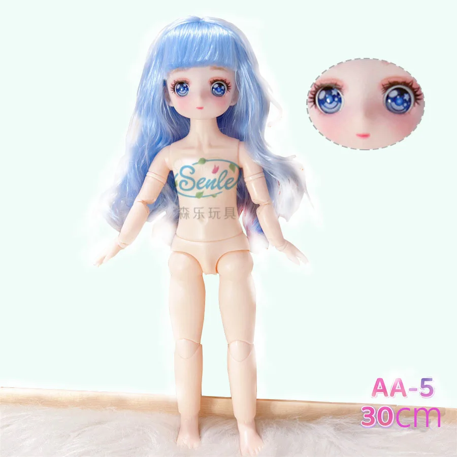 Anime 3D Augen Bjd Puppenkörper 1/6 Manga Gesicht Kugelgelenk Nude Haploid ​ Puppe mit abwechslungsreichen Haaren, Zubehör für Mädchenspielzeug – Detail 6