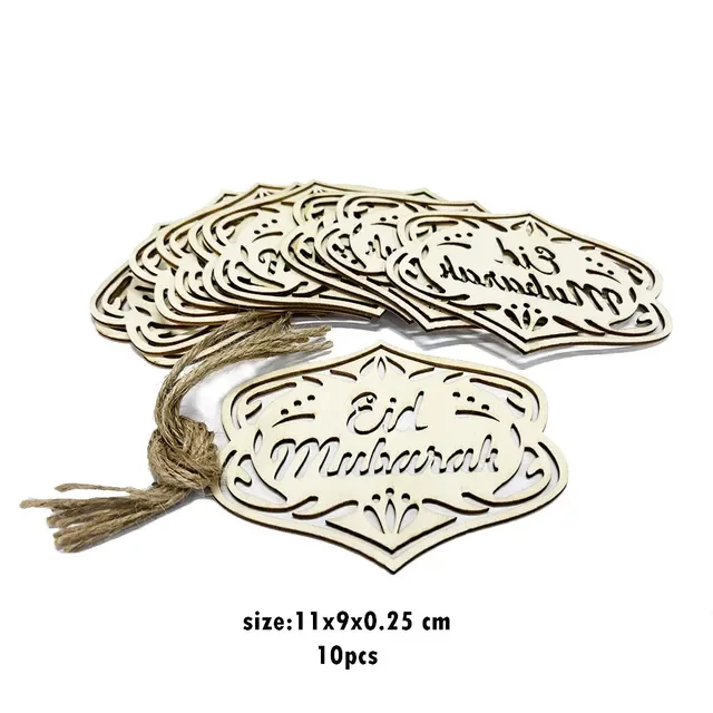 

Pcs of Wooden Craft Jewelry Eid Mubarak Ramadan Wood Chips Islamic Mubarak Kareem Party Decorations Holiday Party Decoration