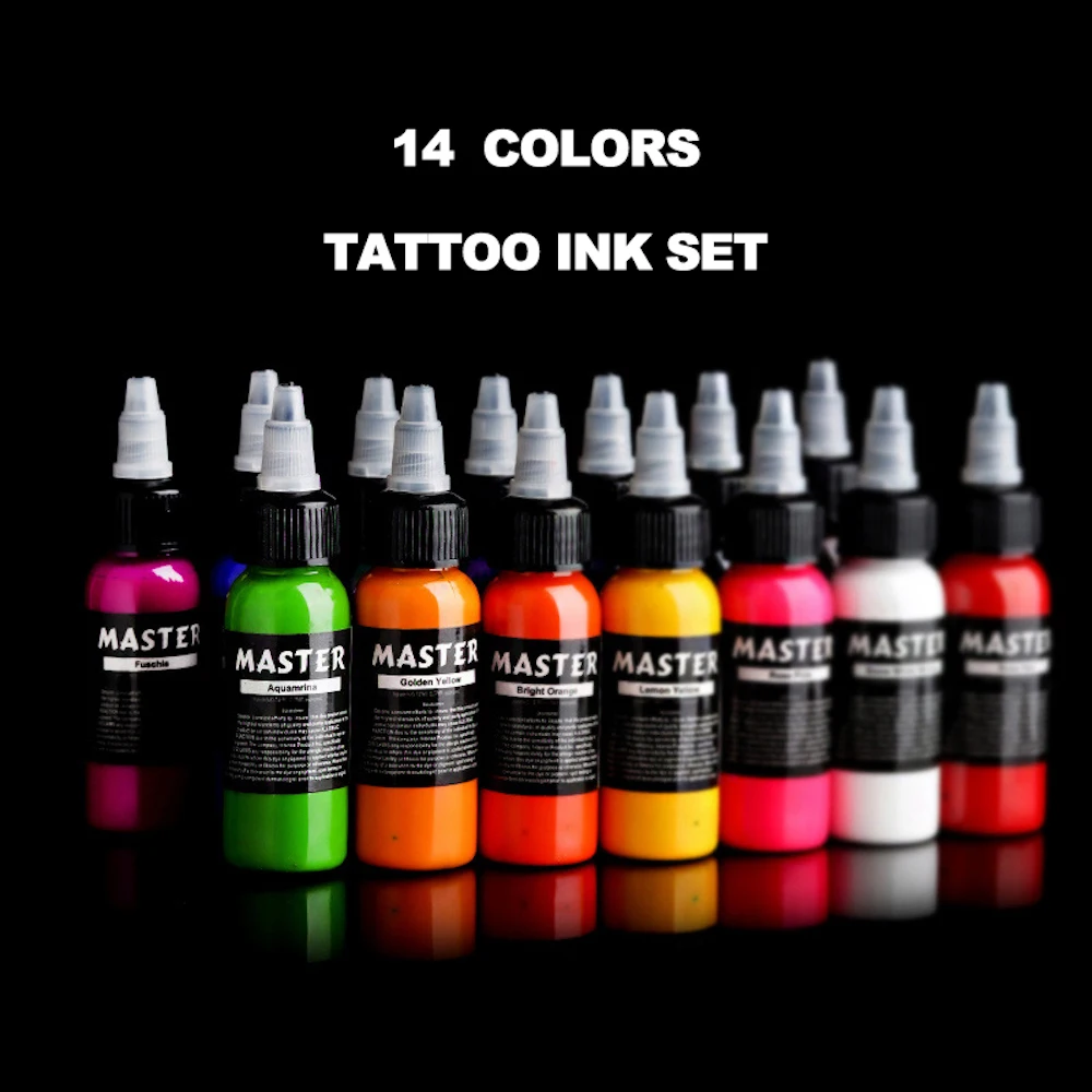 30ml 14 Colors Professional Tattoo Ink Set High Quality Black Pigments Natural Plant Microblading Paint Inks for Body Beauty Art mechanic 5 in 1 uv curable green solder mask inks pcb paint prevent corrosive arcing black blue red yellow white welding oil