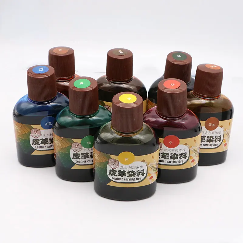 16 Colors 100ml Water-based Penetrating Dye Alcohol Dye Handmade Leather Carving Plant Tanning Dyeing Agent Leather Making Tools