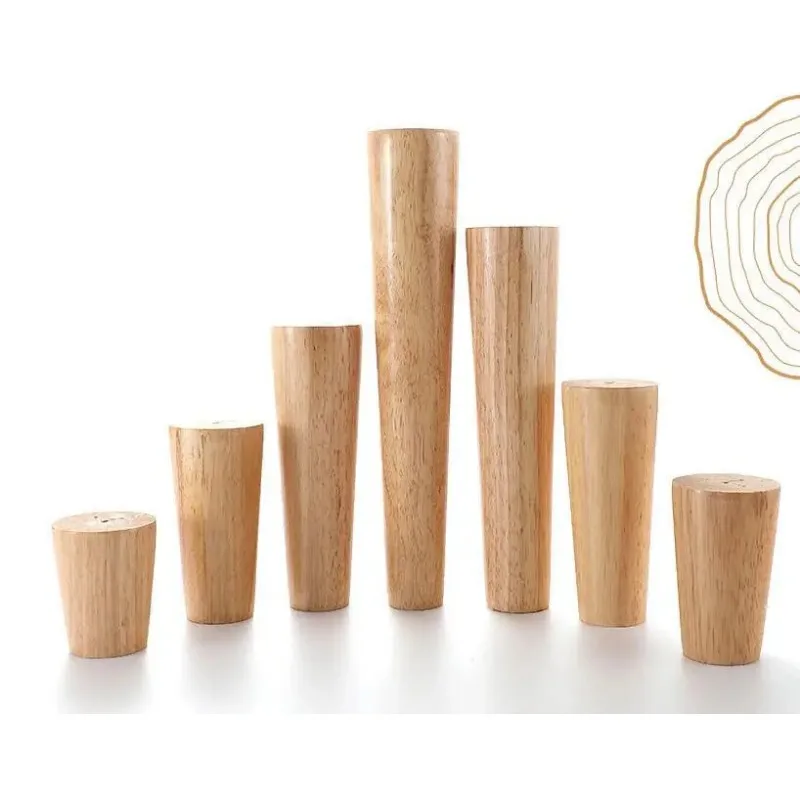 Gambe Mobili In Legno Massello Rovere 30 Cm - 4 Pezzi Con Piastre E Viti - Per Divani, Letti, Tavoli - Foto 4