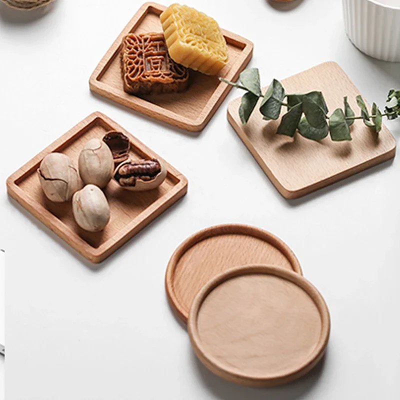

Home Durable Wood Coasters Square Resistant Drink Mat Round Heat Resistant Drink Mat Coffee Cup Pad Table Non-slip Coffee Pad