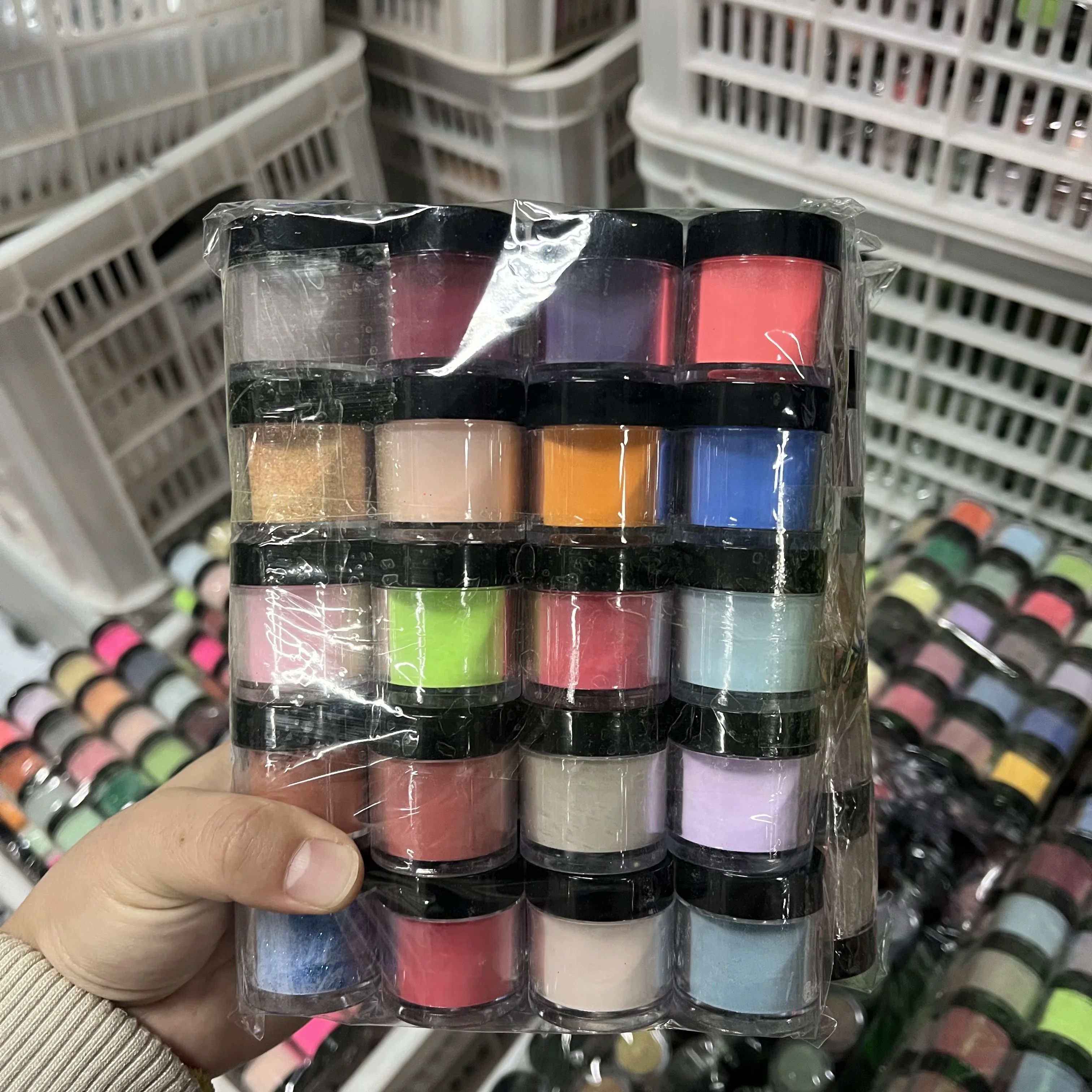 Nail Art Acrylic Powder 10g 10/20/30/40/50/60/90pcs For Extension Carving & Dipping Triple Crystal Powder Uv Nail Art & French nail powder acrylic nail powder