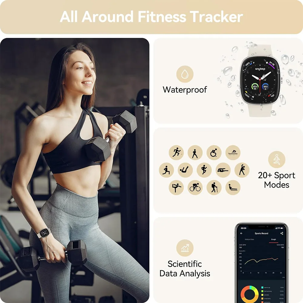Smart Fitness Watch with Sleep Tracking and Pedometer