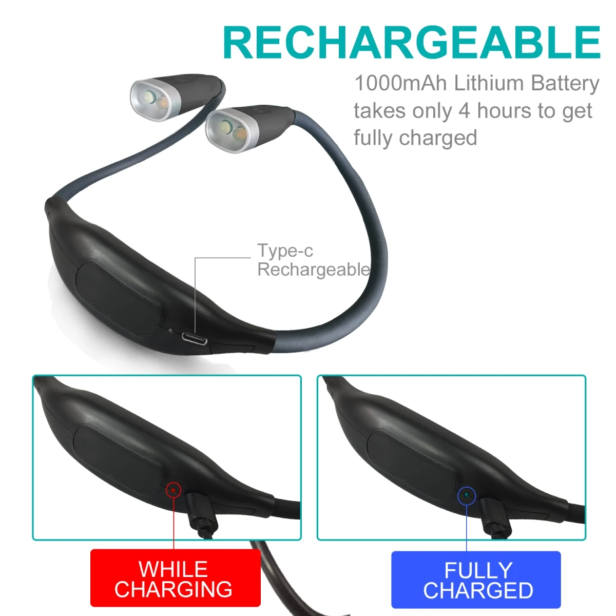 Hug Reading Light, Neck Light for Reading,Sewing,Knitting,LED Rechargeable Hands Free Light for Children,Adults