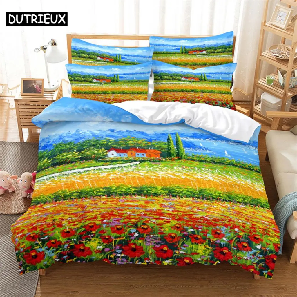 

Flowers Fashion Bedding Set 2/3pcs 3D Digital Printing Duvet Cover Sets 1 Quilt Cover + 1/2 Pillowcases US/EU/AU Size