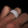 Luxury VVS1 3 Row 11mm Width Moissanite Ring In S925 Silver Ring Hip Hop Jewelry Pave Setting With Certificate Fine Jewlery Gift 6