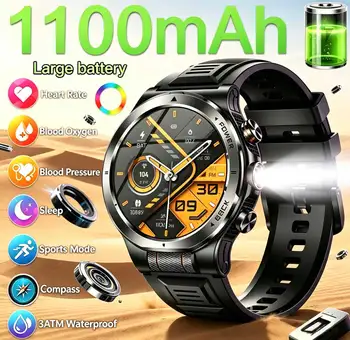 Nuovo Smartwatch Uomo 2026 con Oltre 100 Modalità Sportive, Impermeabile 3ATM, Batteria Grande da 1100mAh, Bussola e Monitoraggio Salute 24/7