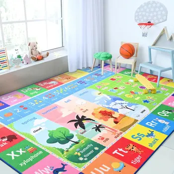 Lochas Kids Play Rug Educational & Fun Carpet Gaming Area Rugs for Kids Room Bedroom Playroom,Blue & Colorful 2