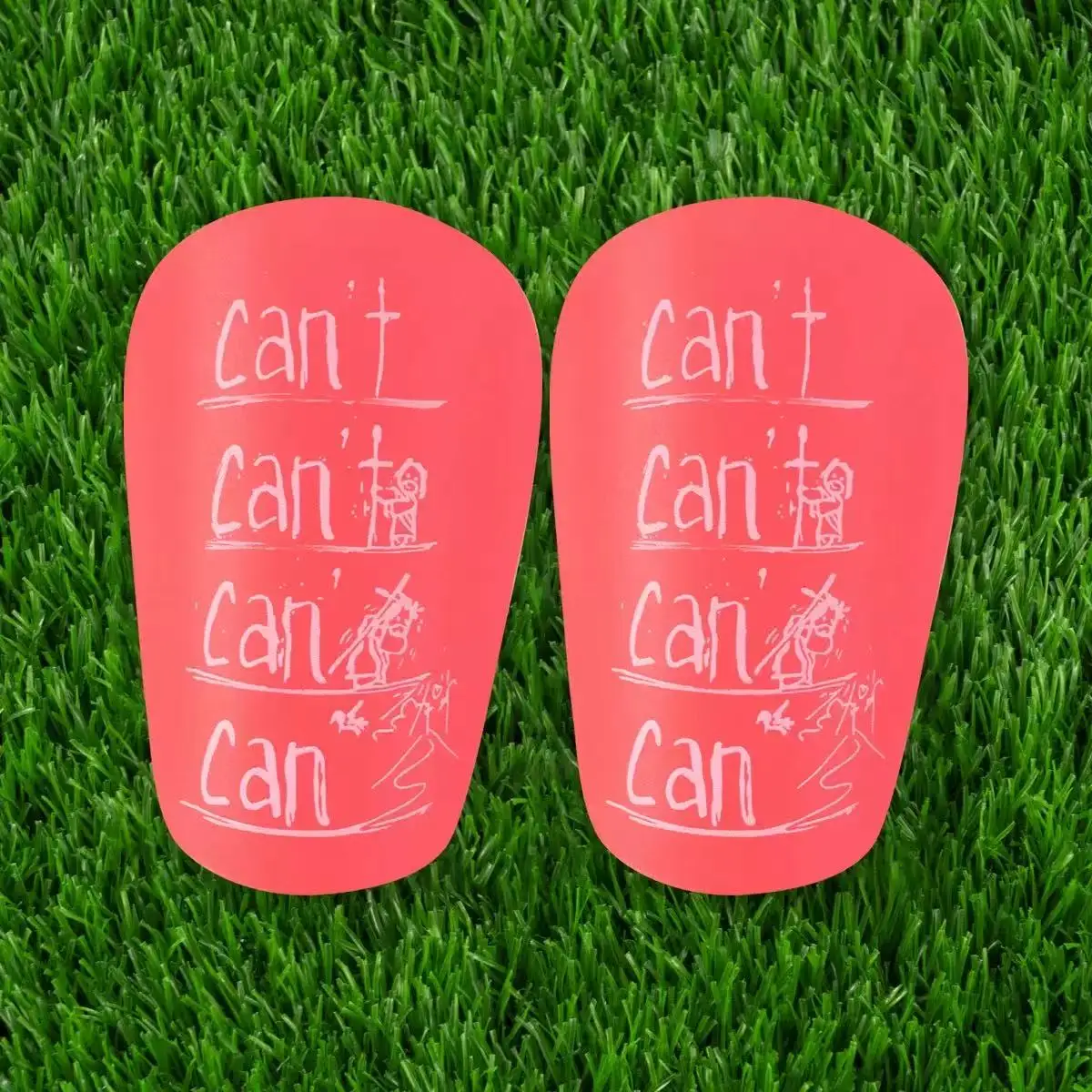 1 Paar Mini-Fußball-Schienbeinschoner - Ultrakleine Schutzausrüstung für Männer & Frauen, Blau-Weißes Rissiges Eis-Design, PET-Material – Detail 6