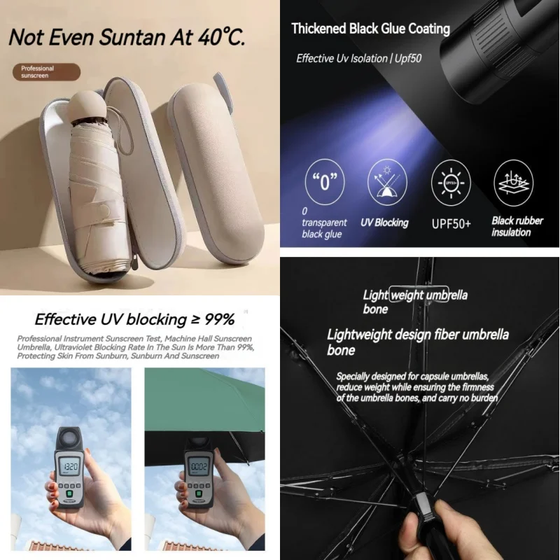 

Capsule Umbrella, Sun Umbrella, Women's Sun Protection, UV Protection, Sun Protection, Sunny and Rainy, Portable Mini Folding