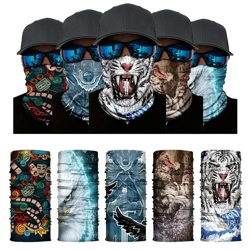 3D Fashion Cycling Face Mask Bandana Scarf Face Mask Scarf Bandana Neck Warmer Riding Mask Riding Scarf Breathable Seamless Neck Gaiter Women Bandana Headwear Headband Snood Ski Masks