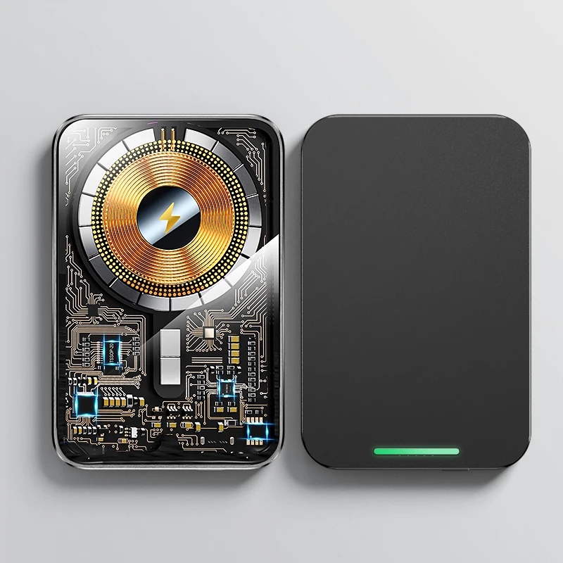 

MacSafe Transparent Power Bank Magnetic Wireless Powerbank Slim Portable External Auxiliary Battery For iPhone 12 13 14 Mini