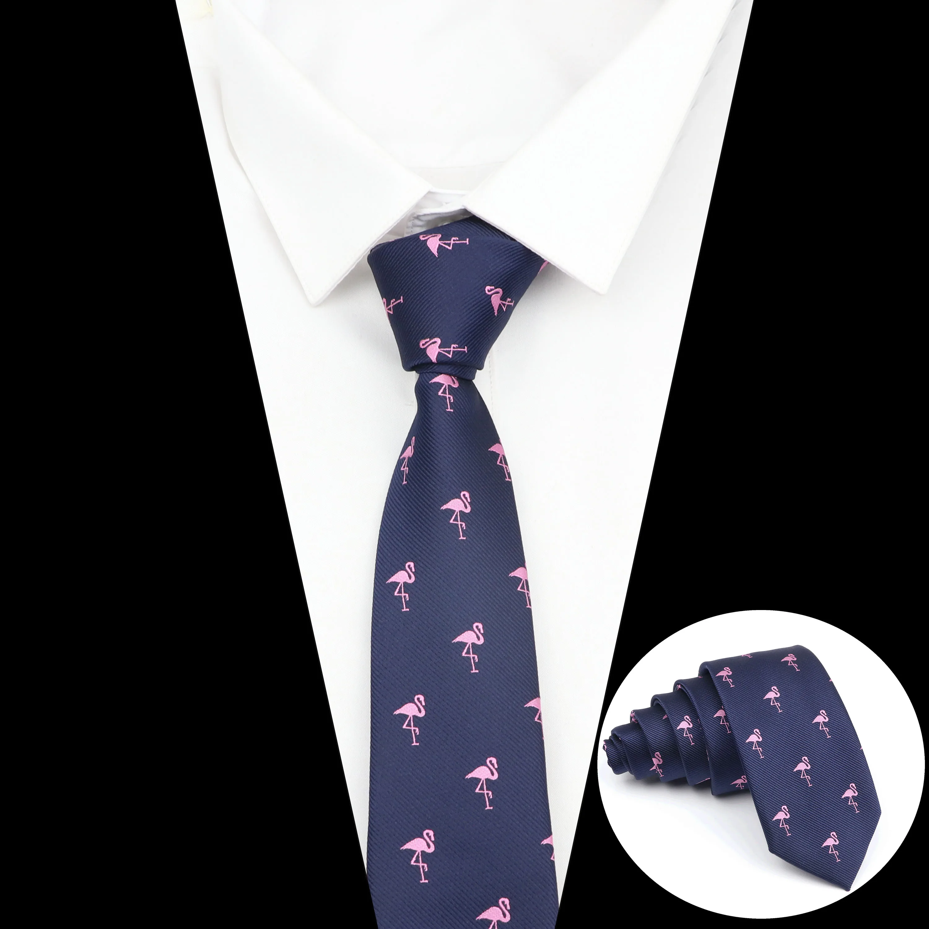 Neck Tie Casual Tie For Men Feather Balloon Flamingos Monkey 6cm Necktie For Wedding Bussiness Male Narrow Skinny Office Accessories