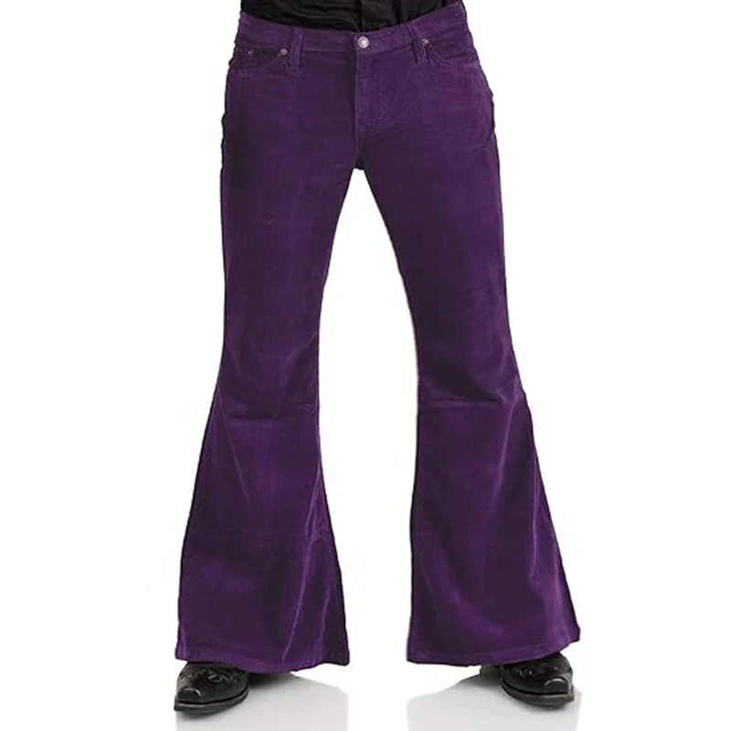 Men's premium corduroy flare pants with button closure, straight-leg fit, and elegant British-inspired 2365 casual fashion design.