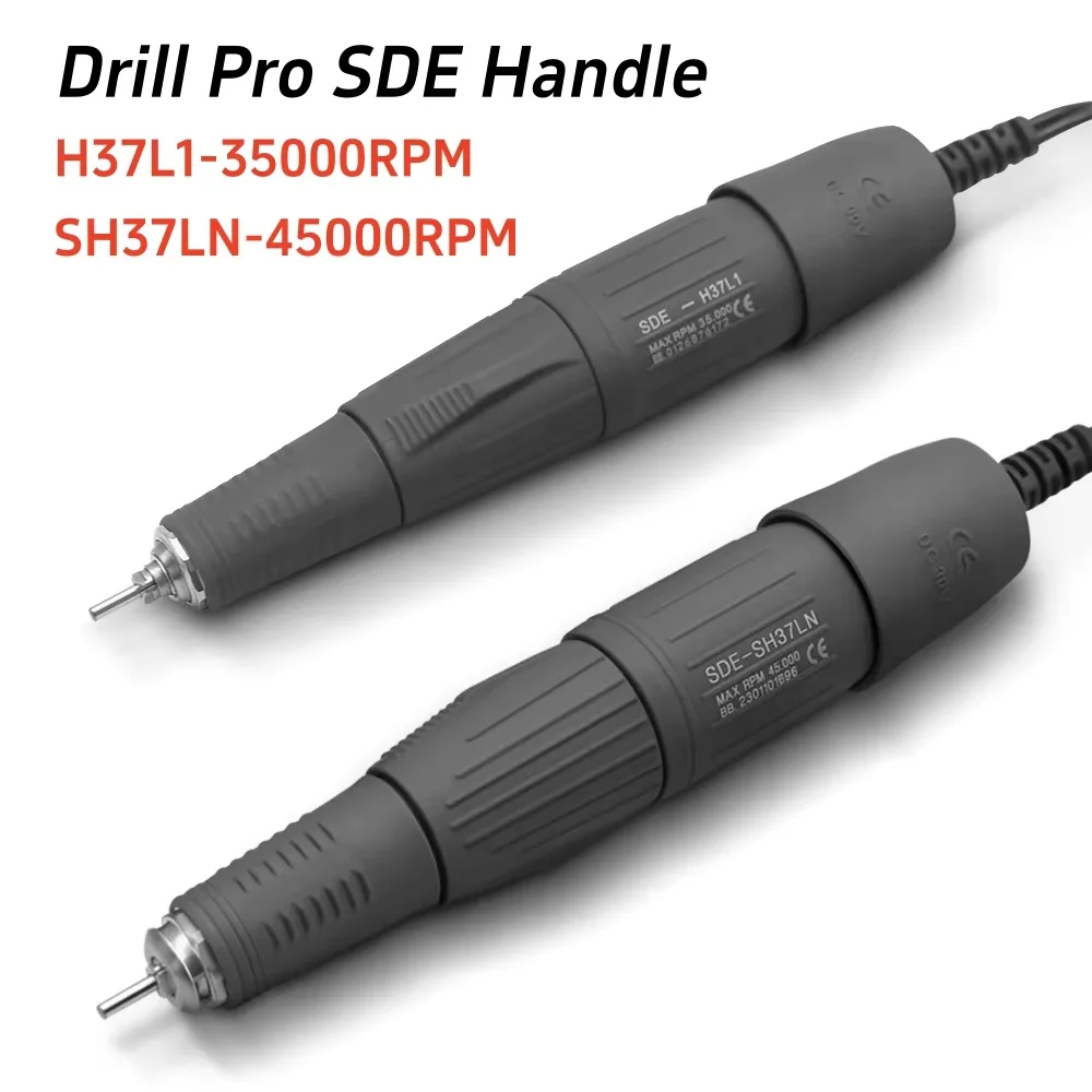 H37 전동 네일 샌더 드릴 펜 마이크로모터 연마기 45000/35000 RPM 2.35mm 핸드피스 (강력한 마라톤 컨트롤 박스용)