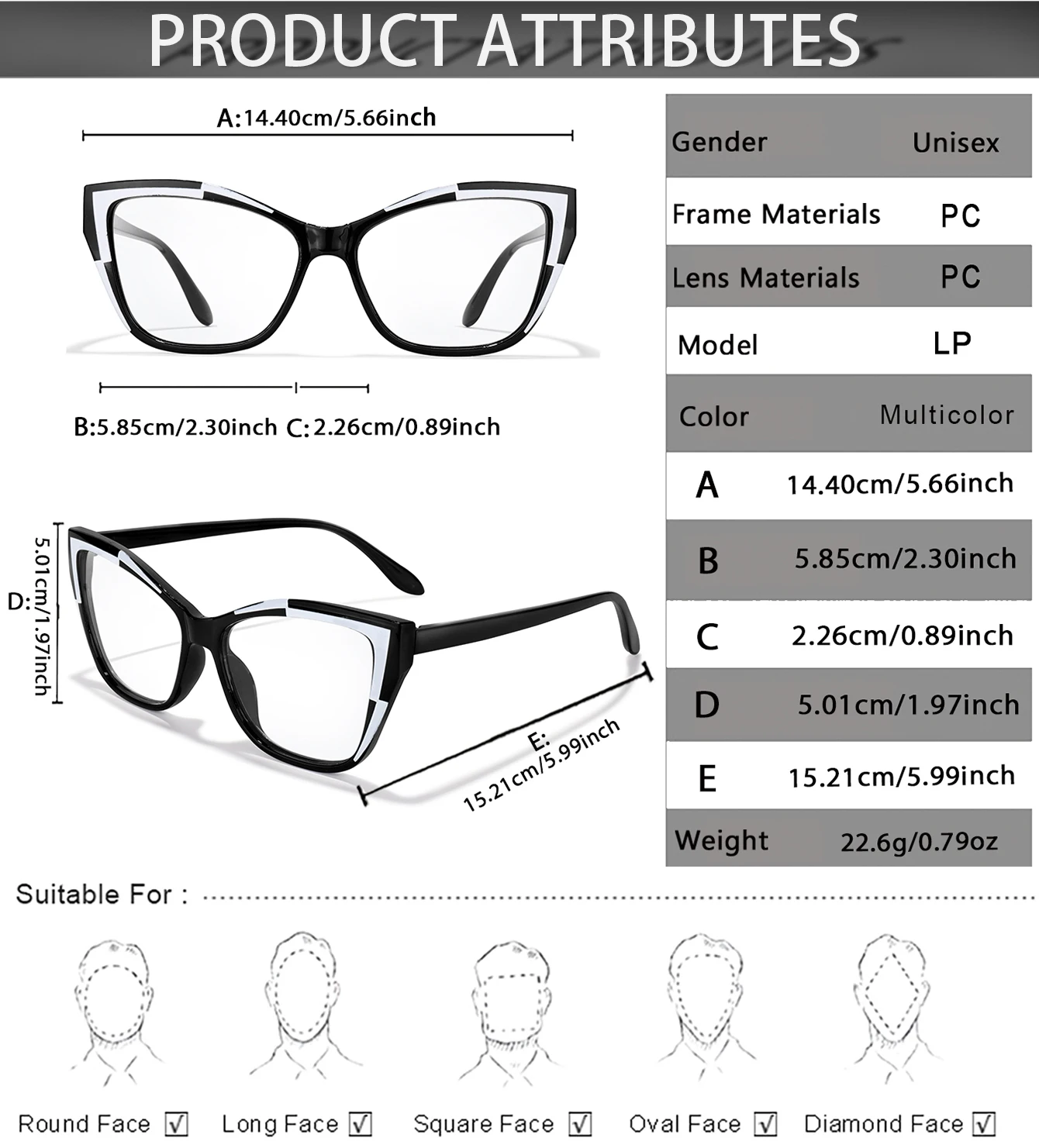 Cateye Reading Glasses – Trendy Ultralight Eyewear with Polycarbonate Lenses for Clear Vision
