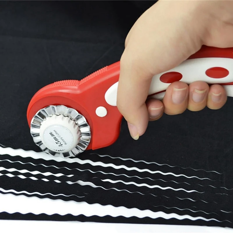 New 12Pack 45Mm Rotary Cutter Blades Kits, Perforating Rotary Replacement Blades For Fabric Leather 7 Edge Type