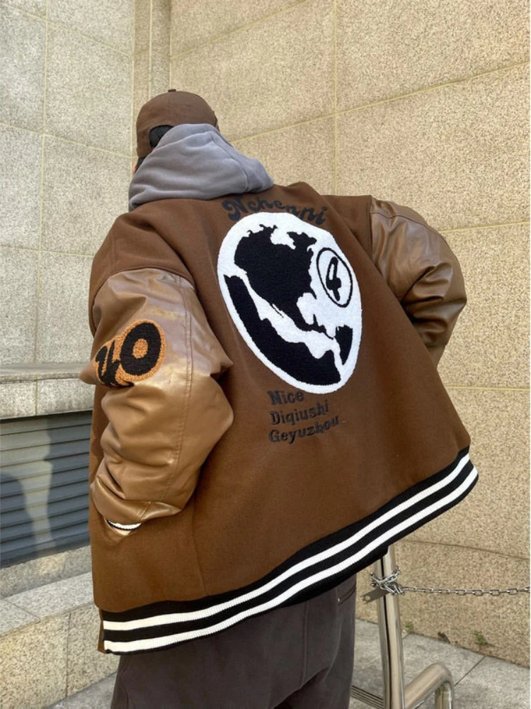 Bomber Jacket American Vintage Embroidered Baseball Uniform