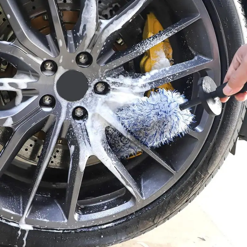 Car Rim Brush Wheel Rim Brush Cleaner Microfiber Car Cleaning For Detailing Wash Wheel