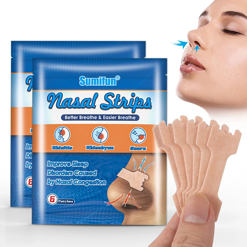 6pcs Anti Snoring Strips Breathe Nasal Strips Nose Patch Easier Breath