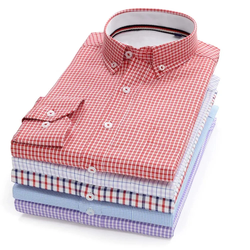 

Size Plus 10XL 9XL 8XL 7XL 6XL 5XL Men Business Long Sleeve Plaid Shirt Loose Cotton Casual Office Striped Brand Male