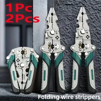 1/2Foldable 18-in-1 Wire Stripping Pliers Crimping Tool Multifunctional Electrician Pliers, Professional-Grade Electrician Tools