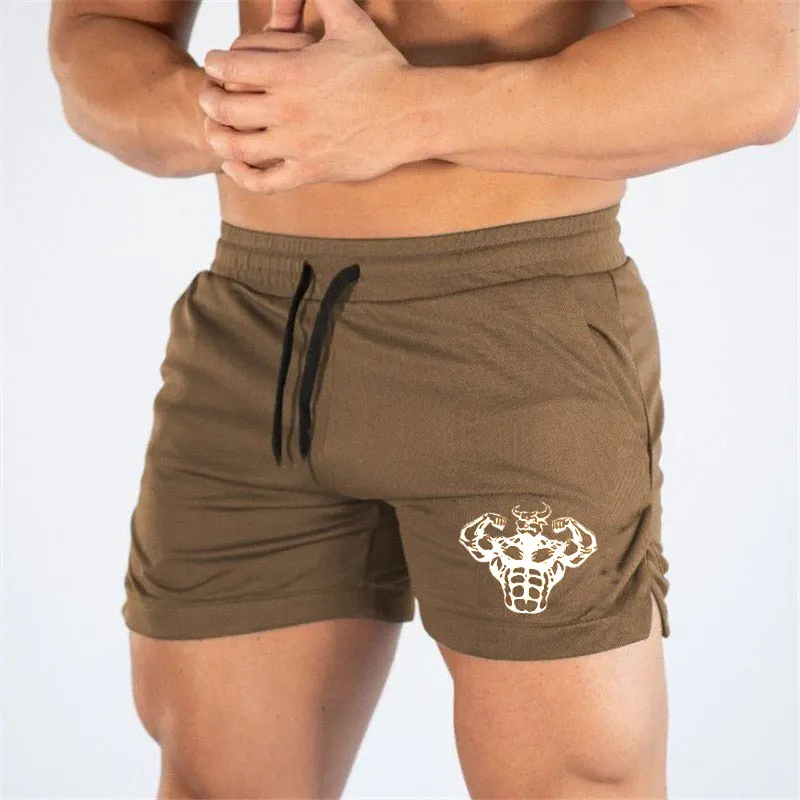 Men's Bull Head Pattern Sports Shorts with Drawstrings - Quick-Drying and Breathable, Suitable for Running and Training, Casual and Outdoor Wear, Patterns, Fitness, Sports Style, Beach Occasions, Sports Occasions, Football Party Occasions, Beach Party Occasions, Regular Version, Spring/Summer 3