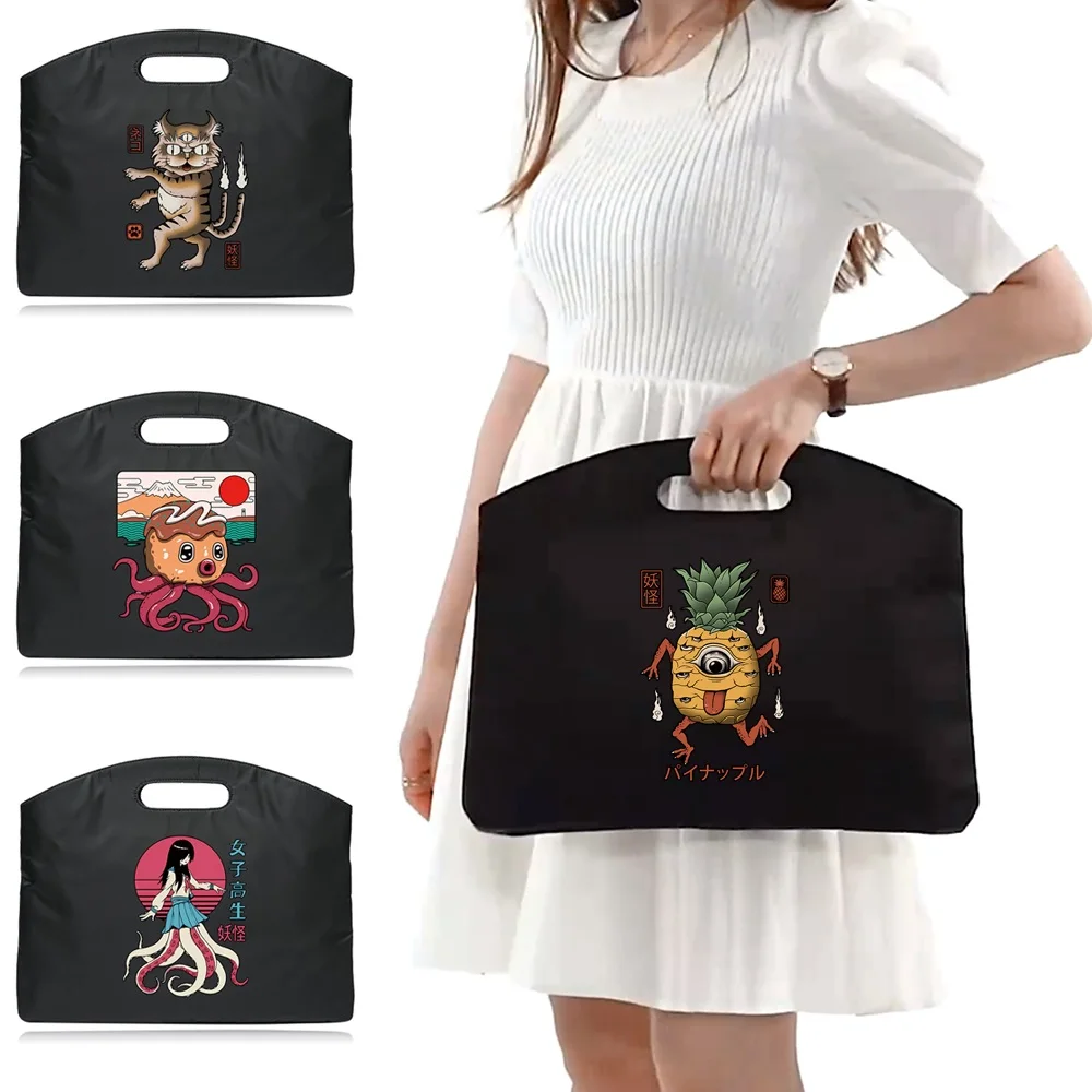 

Briefcase on Business Trip Handbag Unisex Work Laptop Bagfor MacBook Lenovo Cute Monster Print Pattern Conference Document Bag