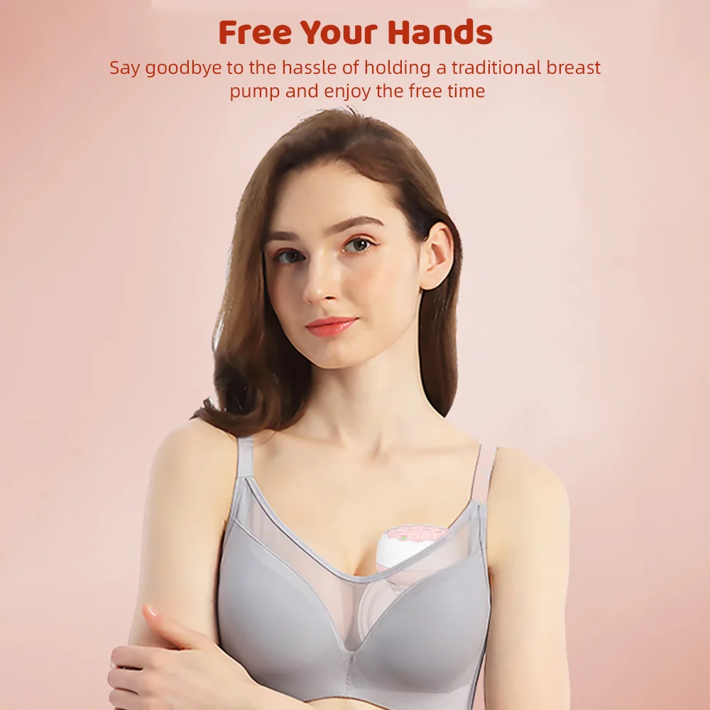 Wearable Breast Pump for Breastfeeding Hand Free Electric Breast Pump 4 Mode 12Suction Level Low Noise180ml Milk Collector 6