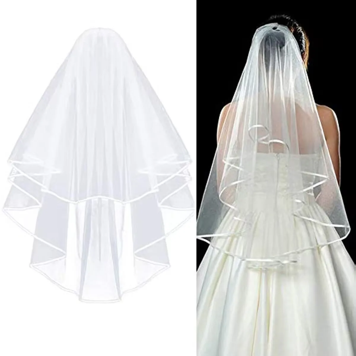 Simple Short Tulle Wedding Veils With Comb Bridal Veil for Bride Wedding Accessories bridal veil